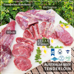 Beef Tenderloin frozen Australia (A) BUDGET steak cuts 2" 5cm price for 2pcs 600gr (eye fillet mignon daging sapi has dalam) brand NOLAN / McPHEE / CAG